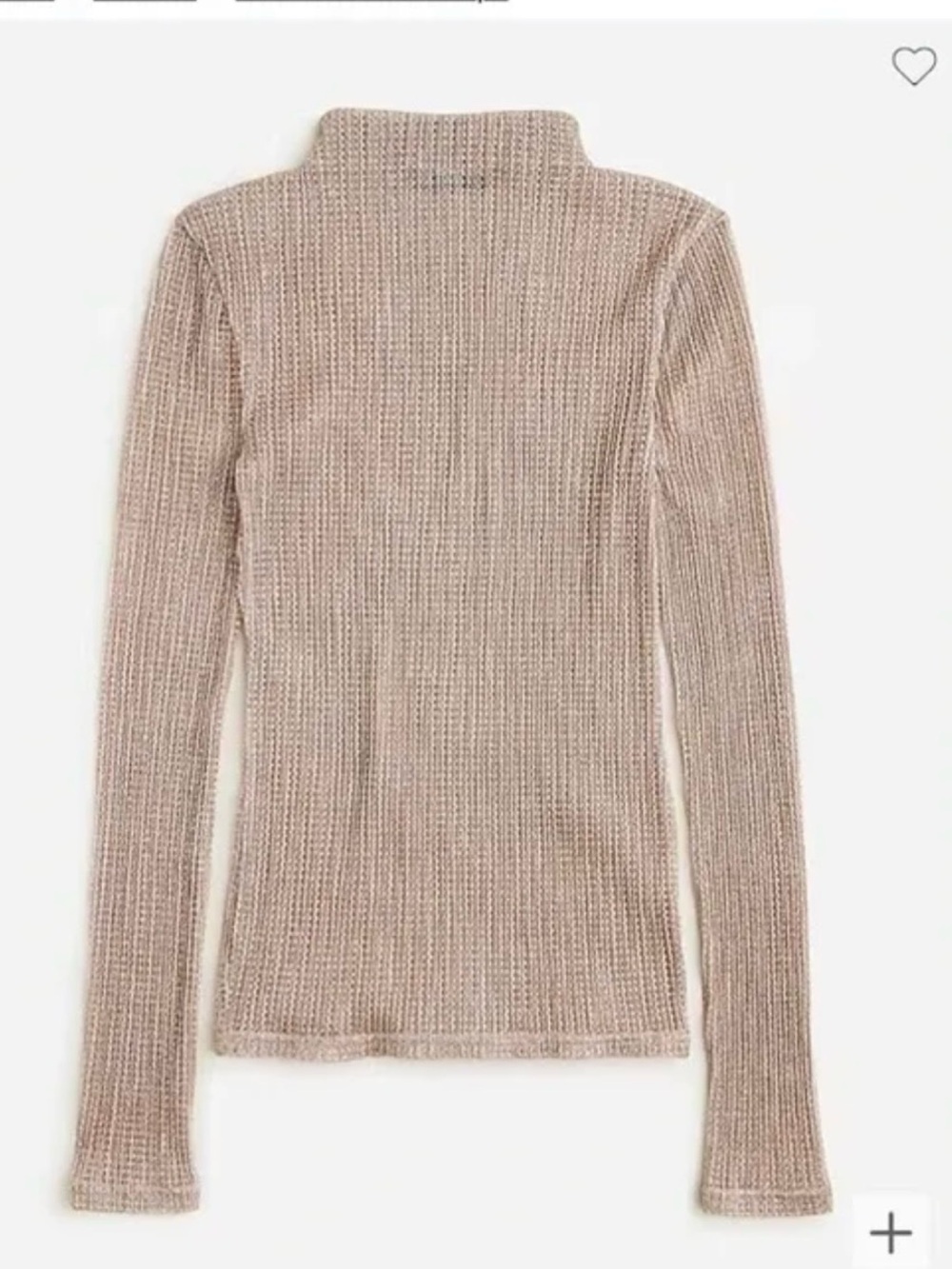 J. Crew Ribbed Mock Neck Metallic Brown Long-Sleeve Sheer Sweater